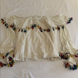 cute ruffle off the shoulder top
